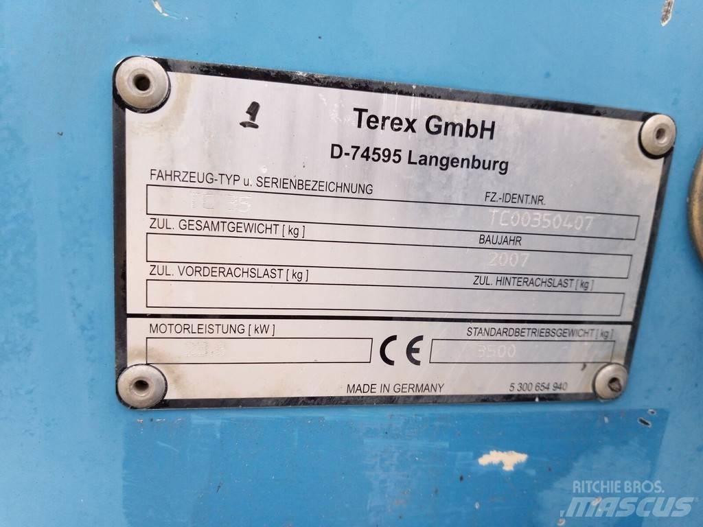Terex TC35 Mini ekskavatörler, 7 tona dek