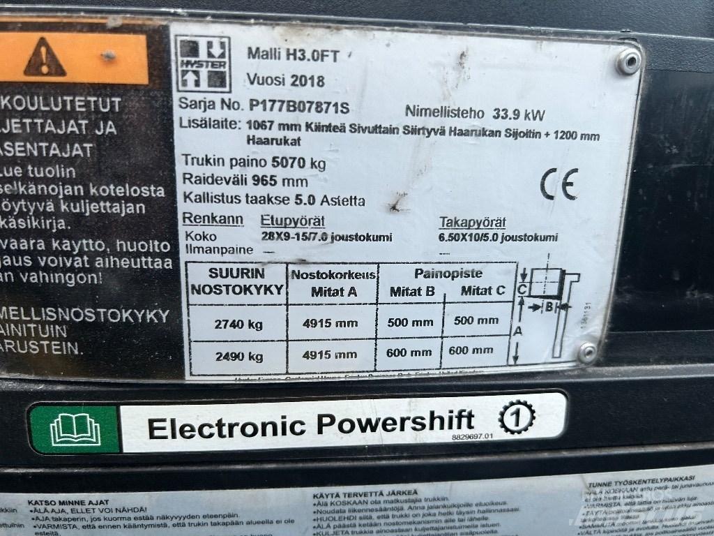 Hyster H 3.00 FT Dizel forkliftler
