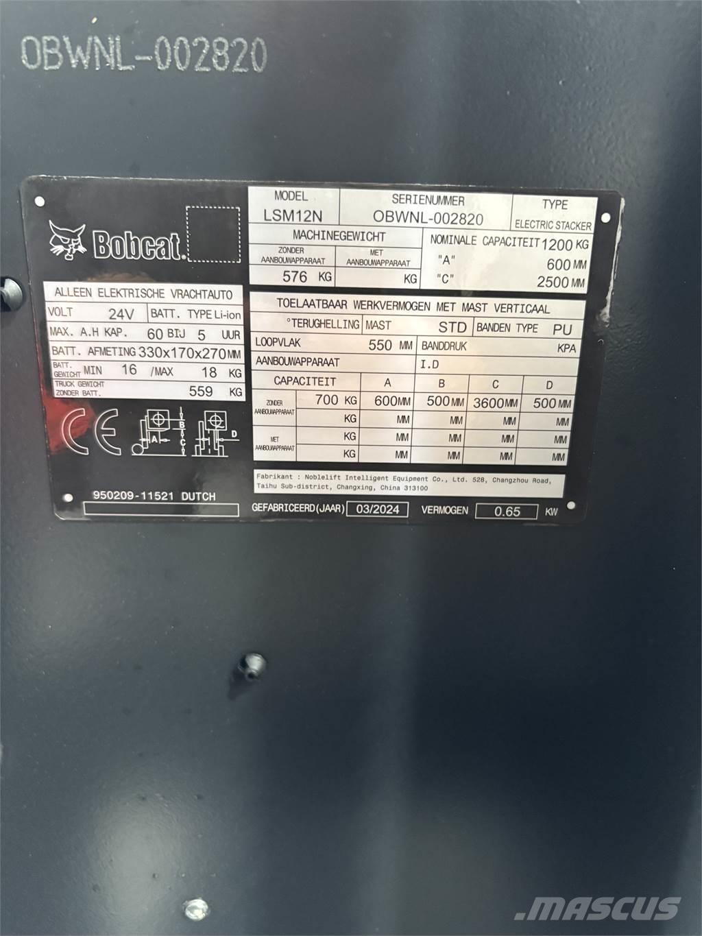 Bobcat LSM12N Akülü depo ekipmanları