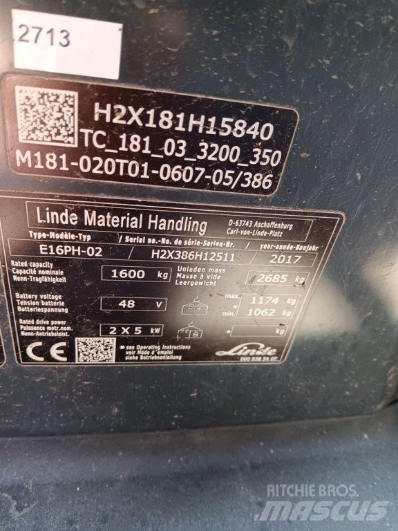 Linde E16PH Elektrikli forkliftler