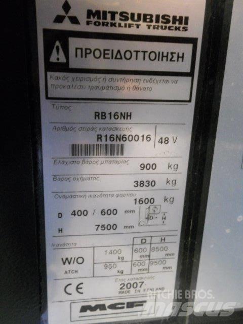 Mitsubishi RB16NH Reach truck - depo içi istif araçları