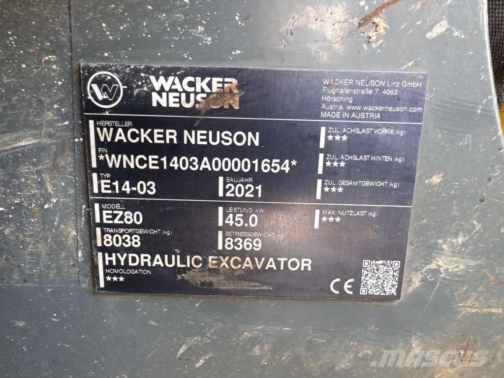 Wacker Neuson EZ80 Paletli ekskavatörler