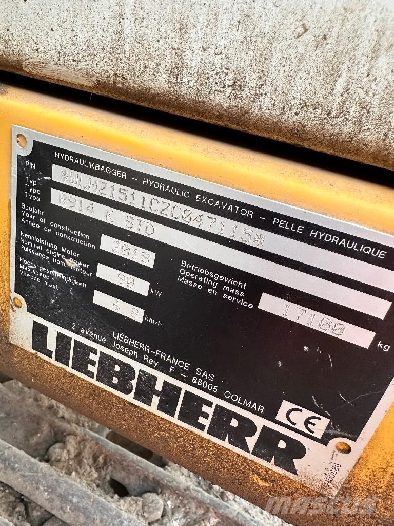 Liebherr R 914 K STD Paletli ekskavatörler