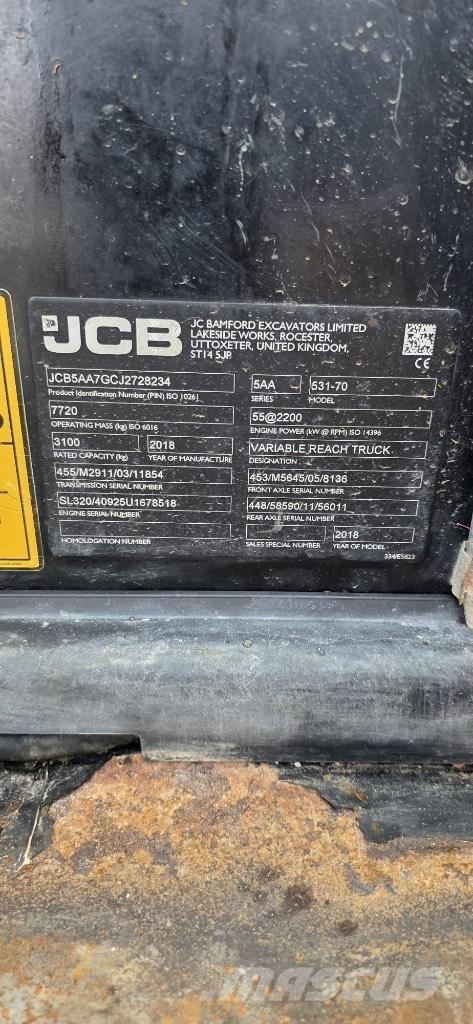 JCB 531-70 Agri Teleskopik yükleyiciler
