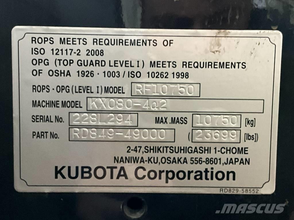 Kubota KX 080-4 A 2 Kabin