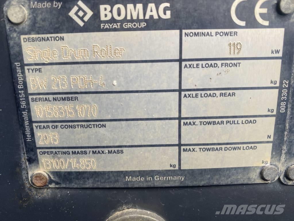 Bomag BW 213 P D H-4 Tek tamburlu silindirler