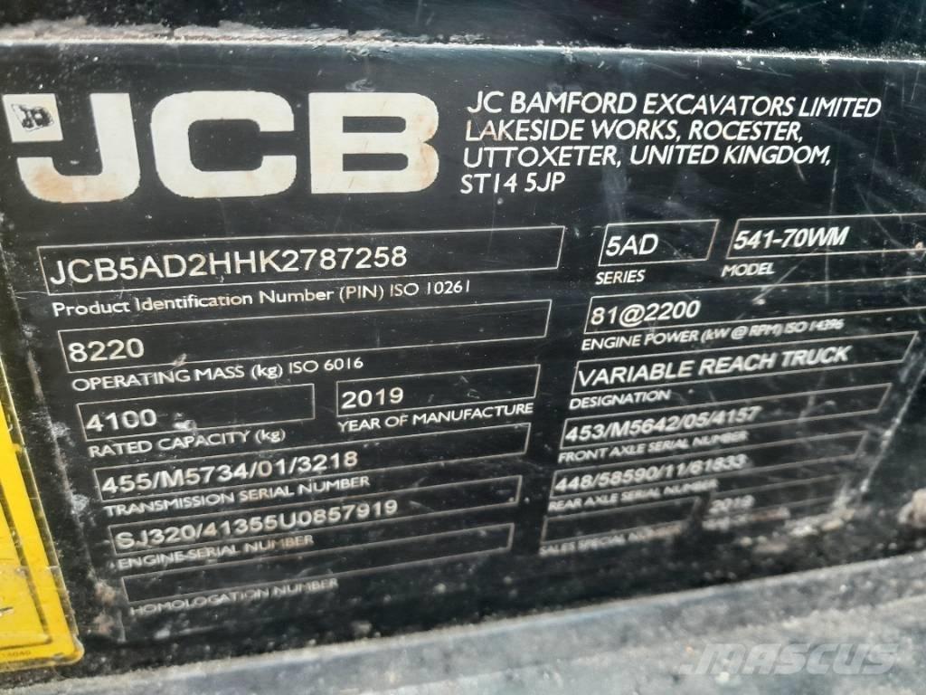JCB 541-70 Tarimsal teleskopik yükleyiciler