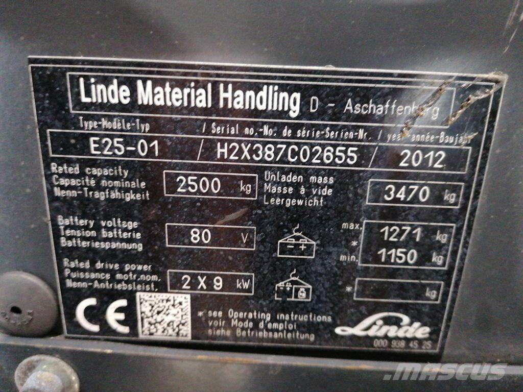 Linde E25-01 Elektrikli forkliftler