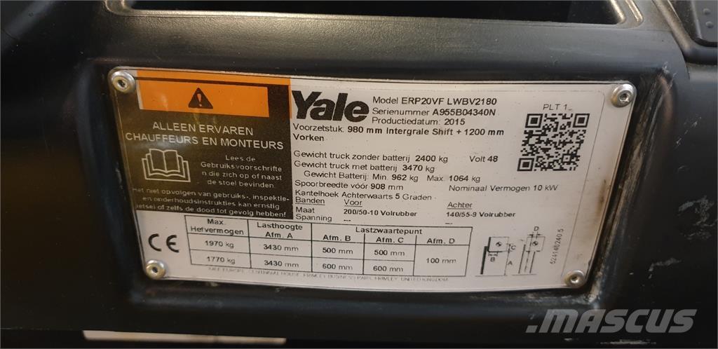 Yale ERP20VF 2014 Elektrikli forkliftler
