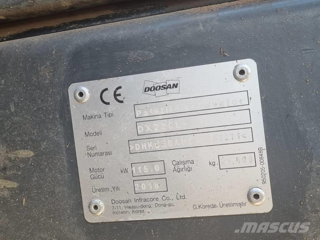 Doosan DX 225 Paletli ekskavatörler