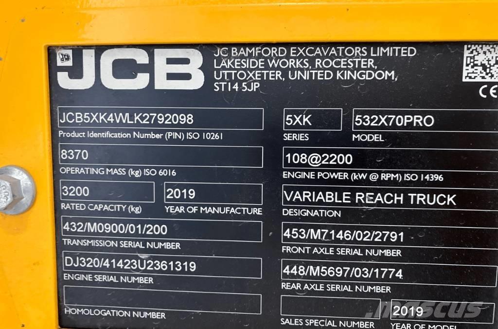 JCB 532-70 Tarimsal teleskopik yükleyiciler