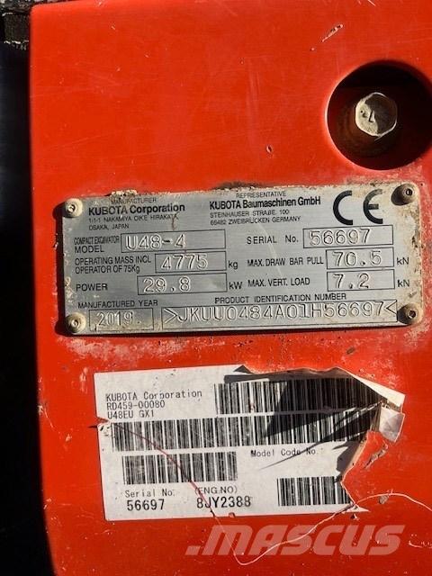 Kubota U 48-4 Mini ekskavatörler, 7 tona dek