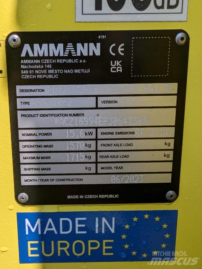 Ammann ARX20-2 Çift tamburlu silindirler