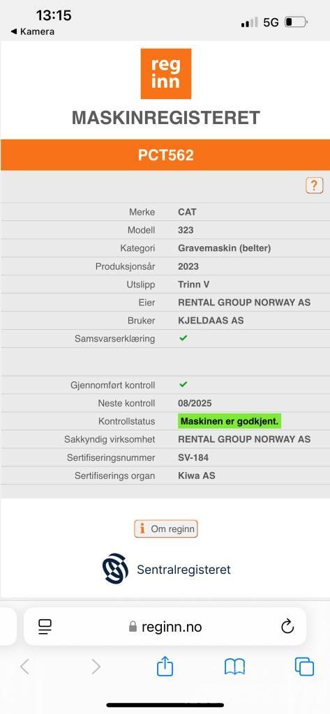 CAT 323 SLR Uzun bomlu ekskavatörler