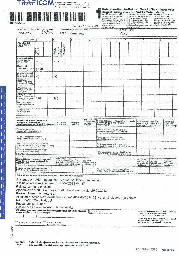 Volvo FL 240 Kapali kasa kamyonlar