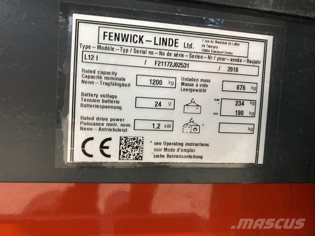 Linde L12 I Yaya kumandali istif makinasi
