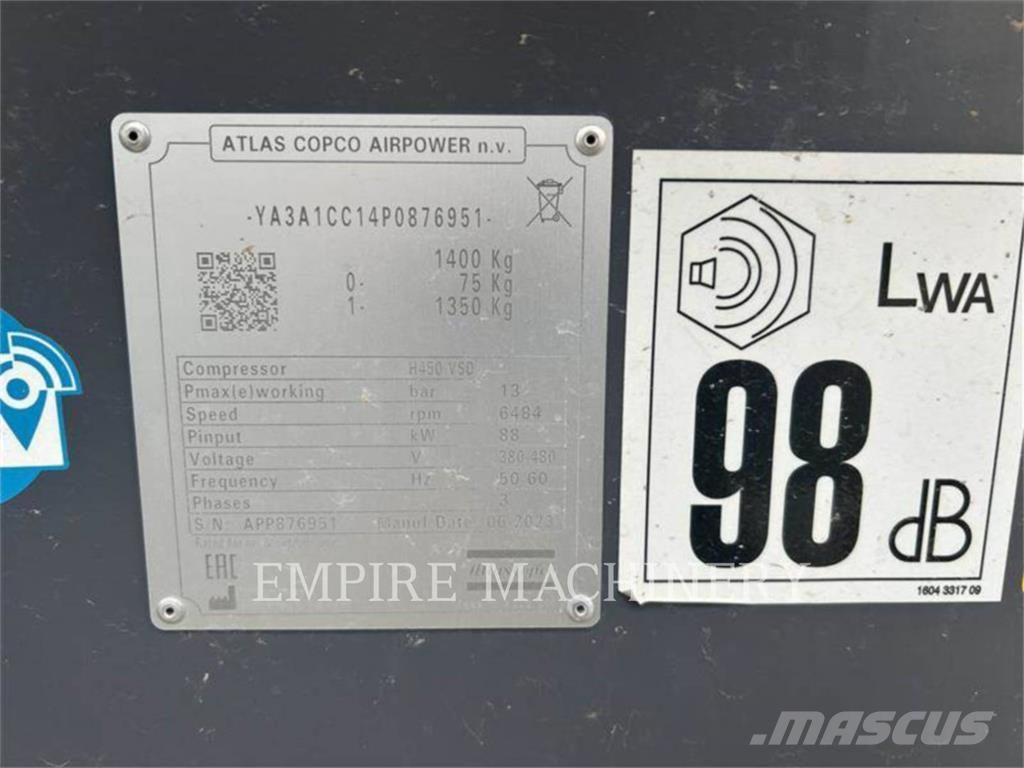 Atlas Copco H450 Kompresörler