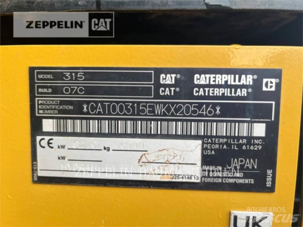 CAT 315-07B Paletli ekskavatörler