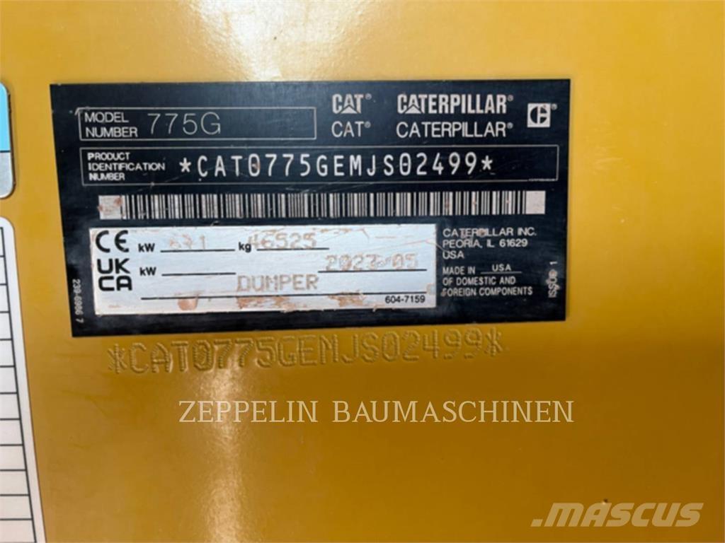 CAT 775G Belden kirma kaya kamyonu