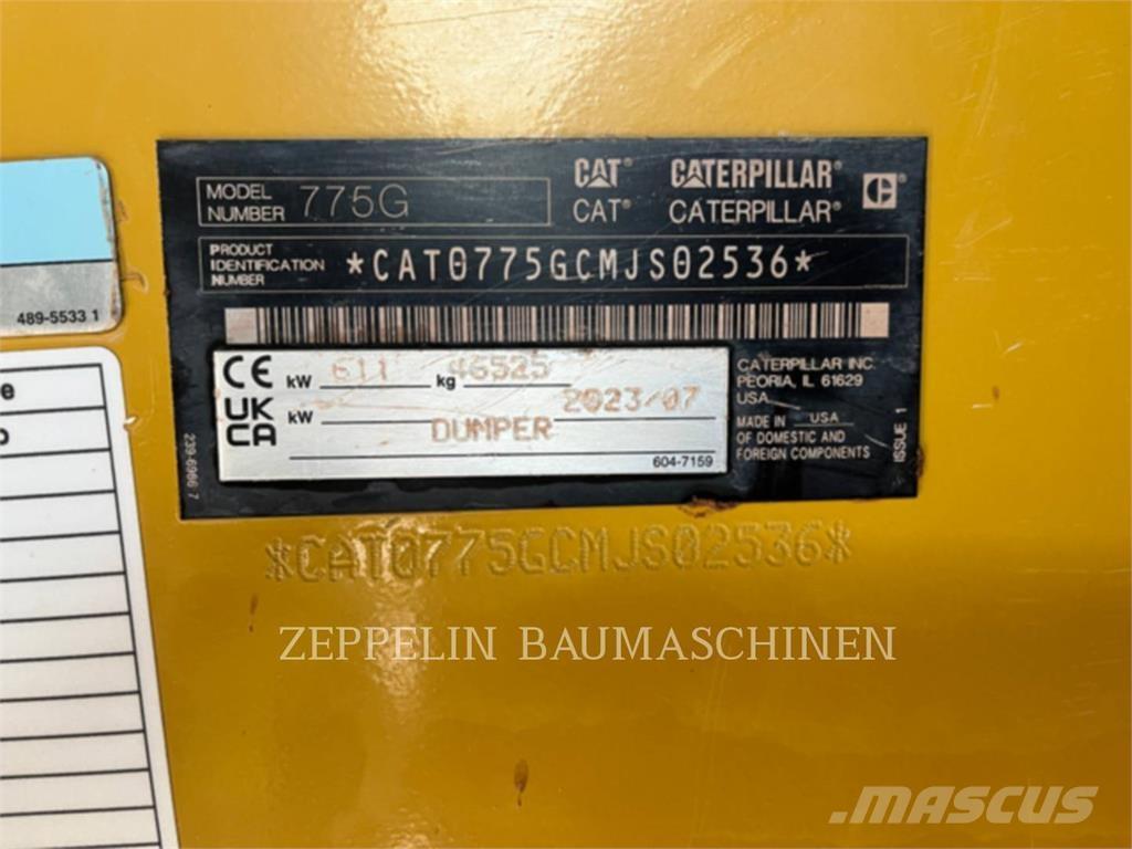 CAT 775G Belden kirma kaya kamyonu