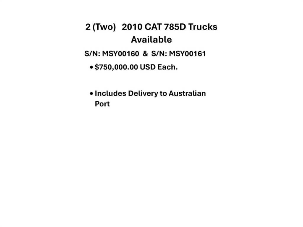 CAT 785D Belden kirma kaya kamyonu