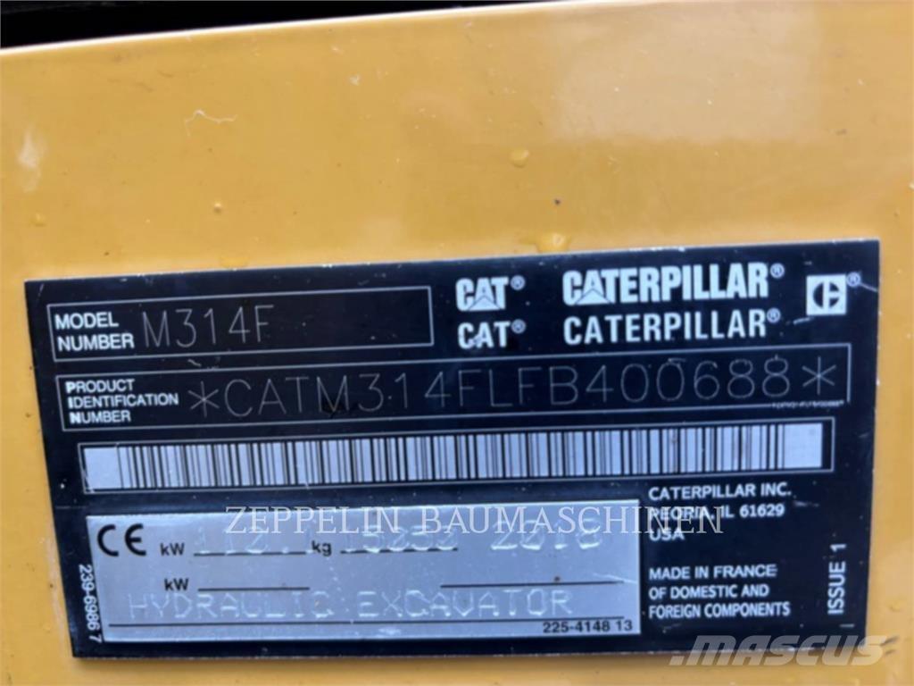 CAT M314F Lastik tekerli ekskavatörler