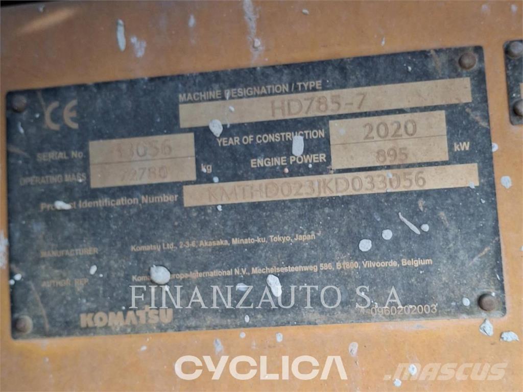 Komatsu HD785-7 Belden kirma kaya kamyonu