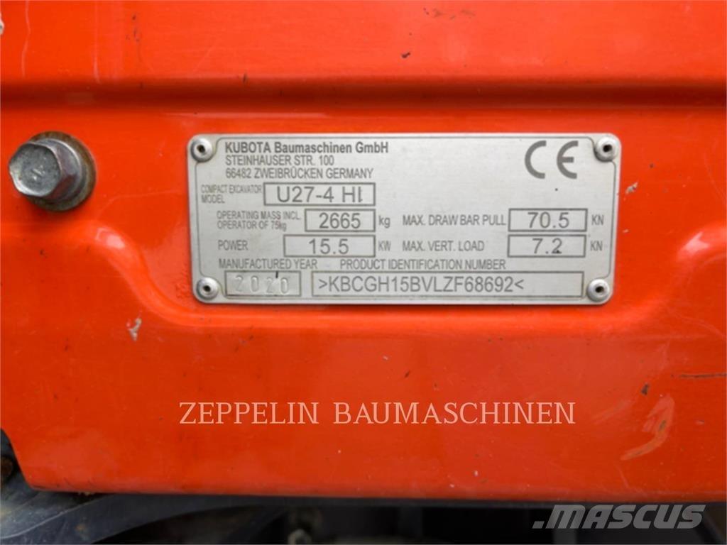 Kubota U27-4 Paletli ekskavatörler