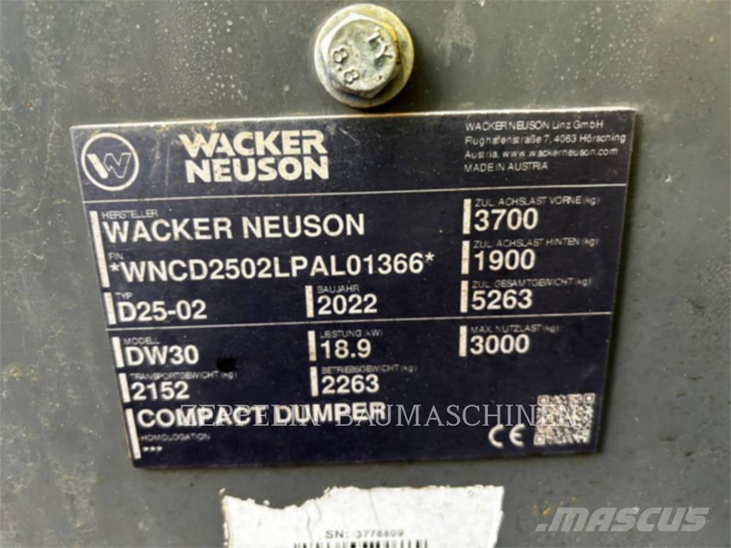 Wacker DW30 Belden kirma kaya kamyonu