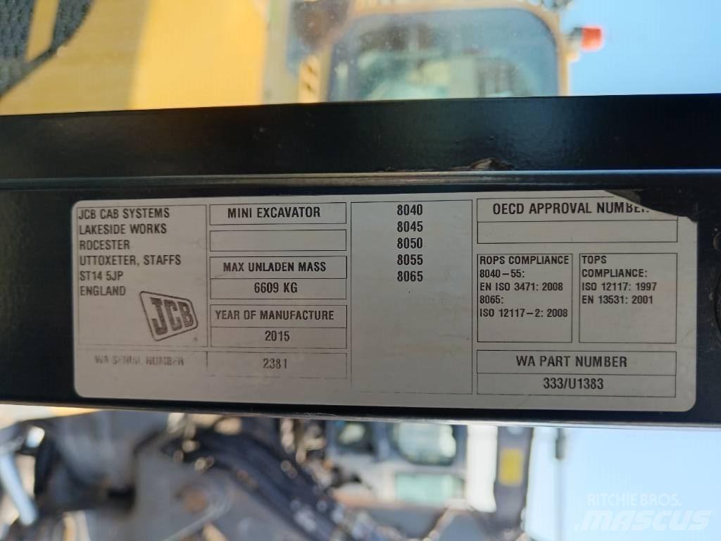 JCB 8055 RTS Mini ekskavatörler, 7 tona dek