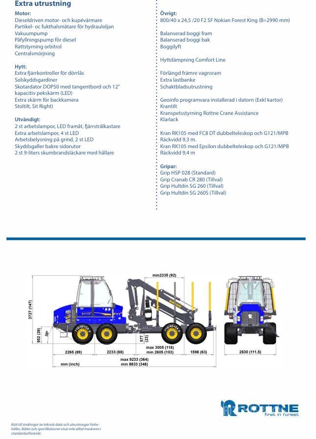 Rottne F11E Tomruk yükleyici traktörler