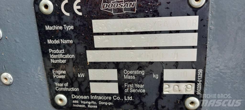 Doosan DX140LCR-5 Paletli ekskavatörler