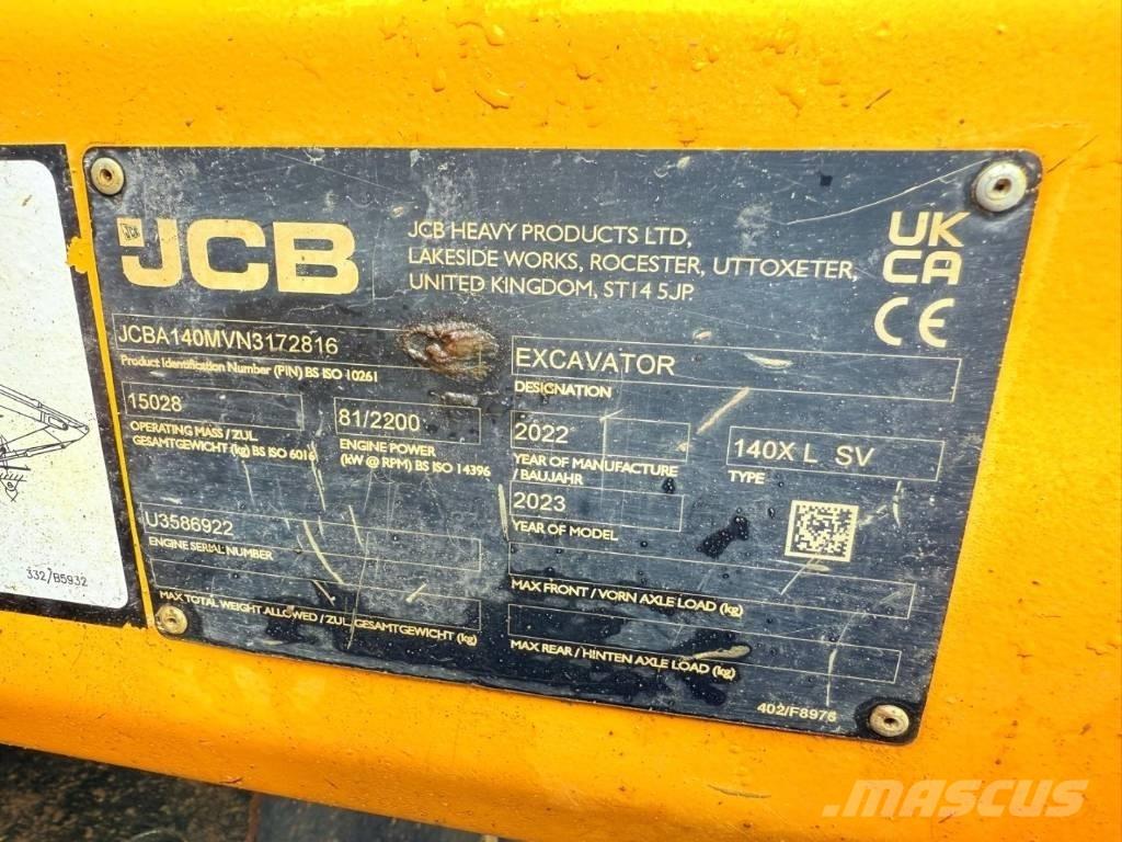 JCB 140 X Paletli ekskavatörler