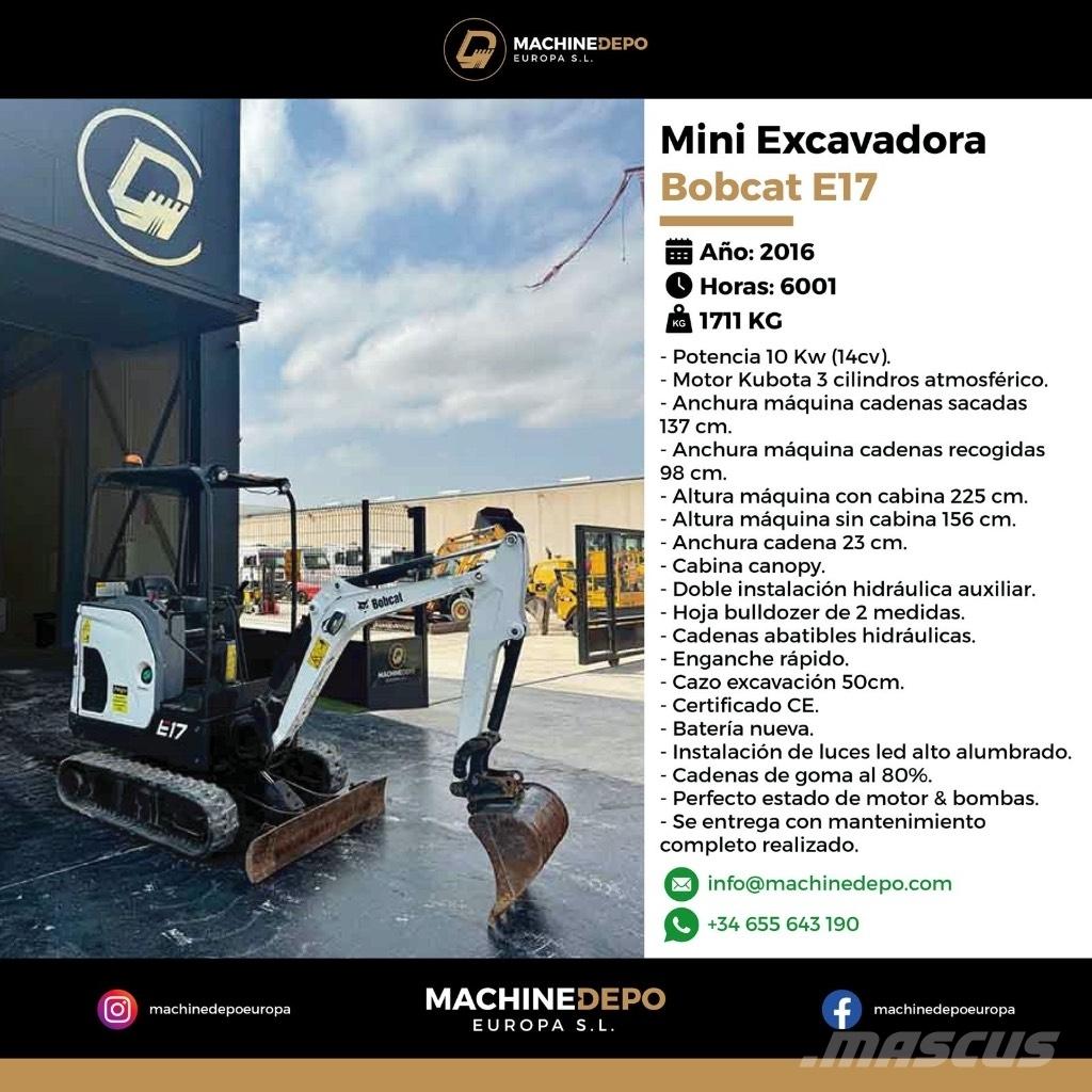 Bobcat E 17 Mini ekskavatörler, 7 tona dek