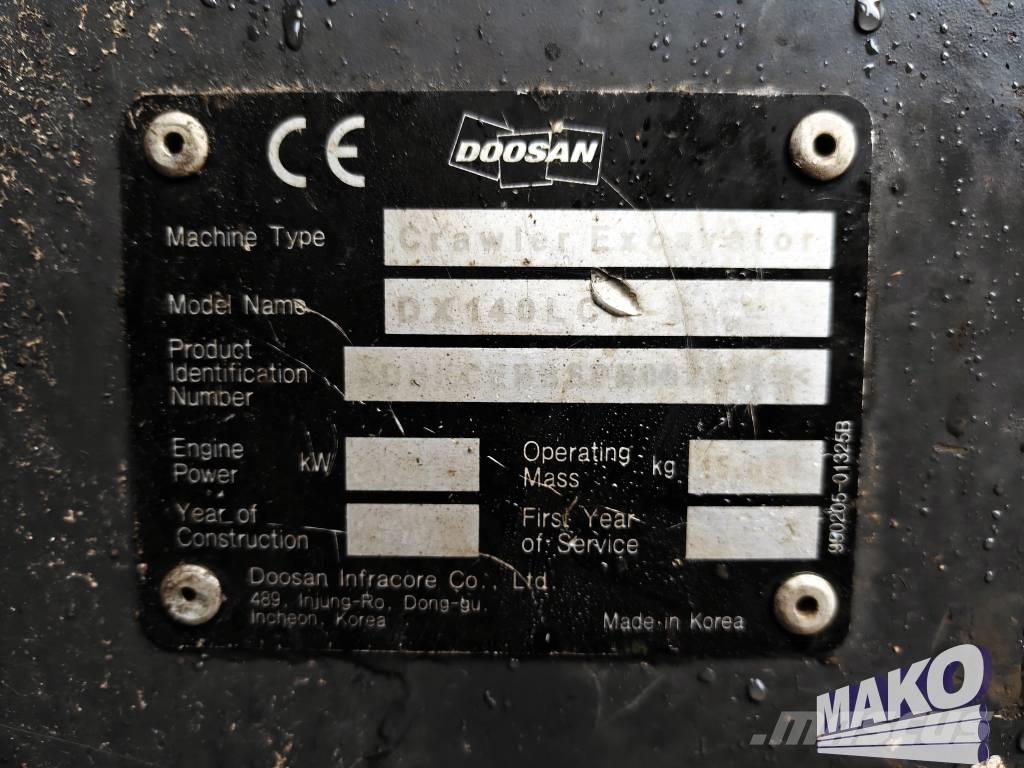 Doosan DX 140 LCR Paletli ekskavatörler