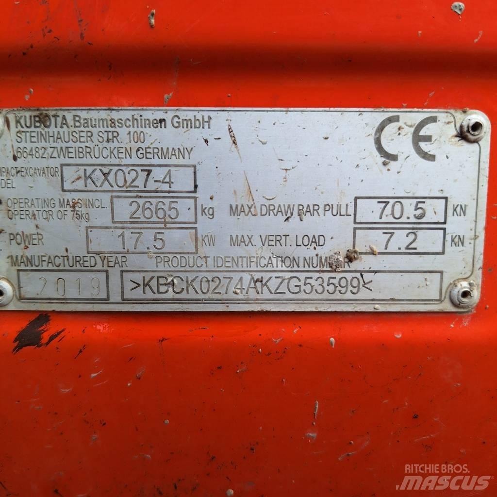 Kubota KX 027-4 Mini ekskavatörler, 7 tona dek