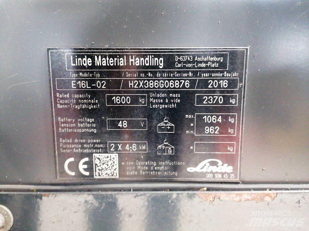 Linde E16L-02 Elektrikli forkliftler
