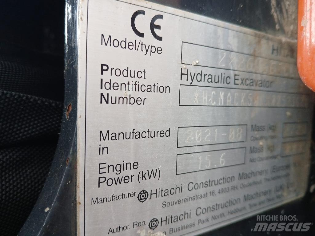 Hitachi ZX 26 U-6 Mini ekskavatörler, 7 tona dek