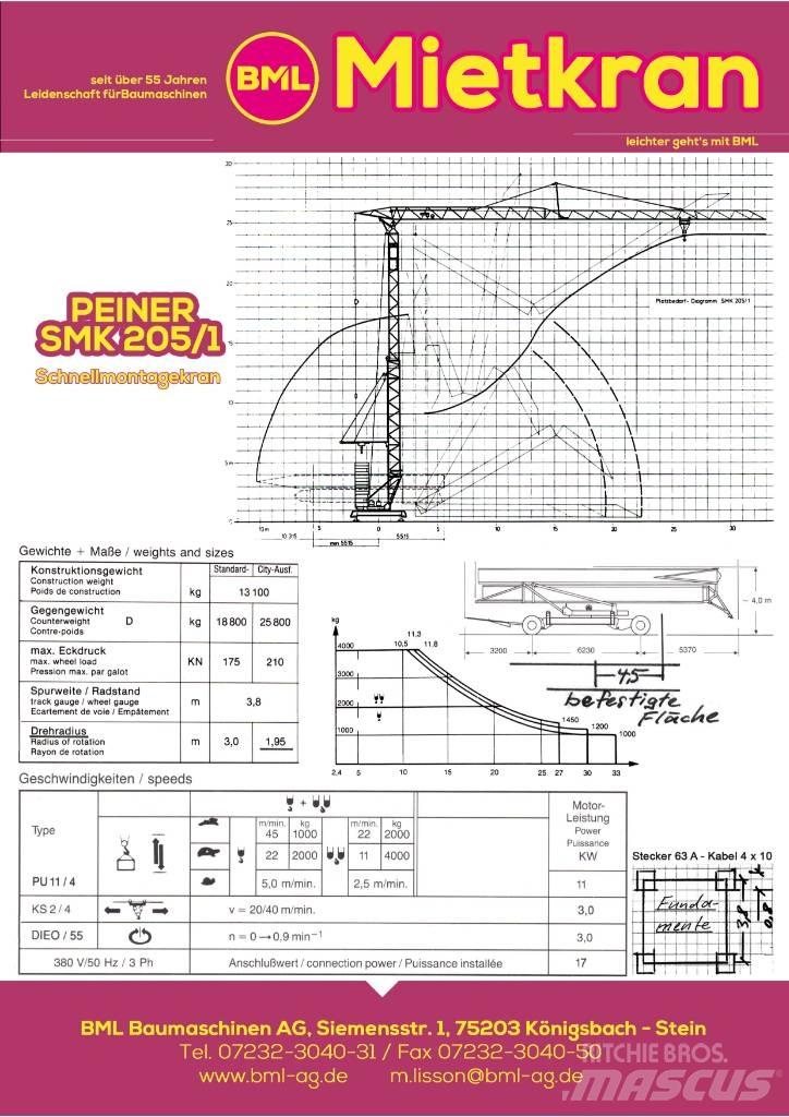 Peiner SMK205/1 Kule vinçler