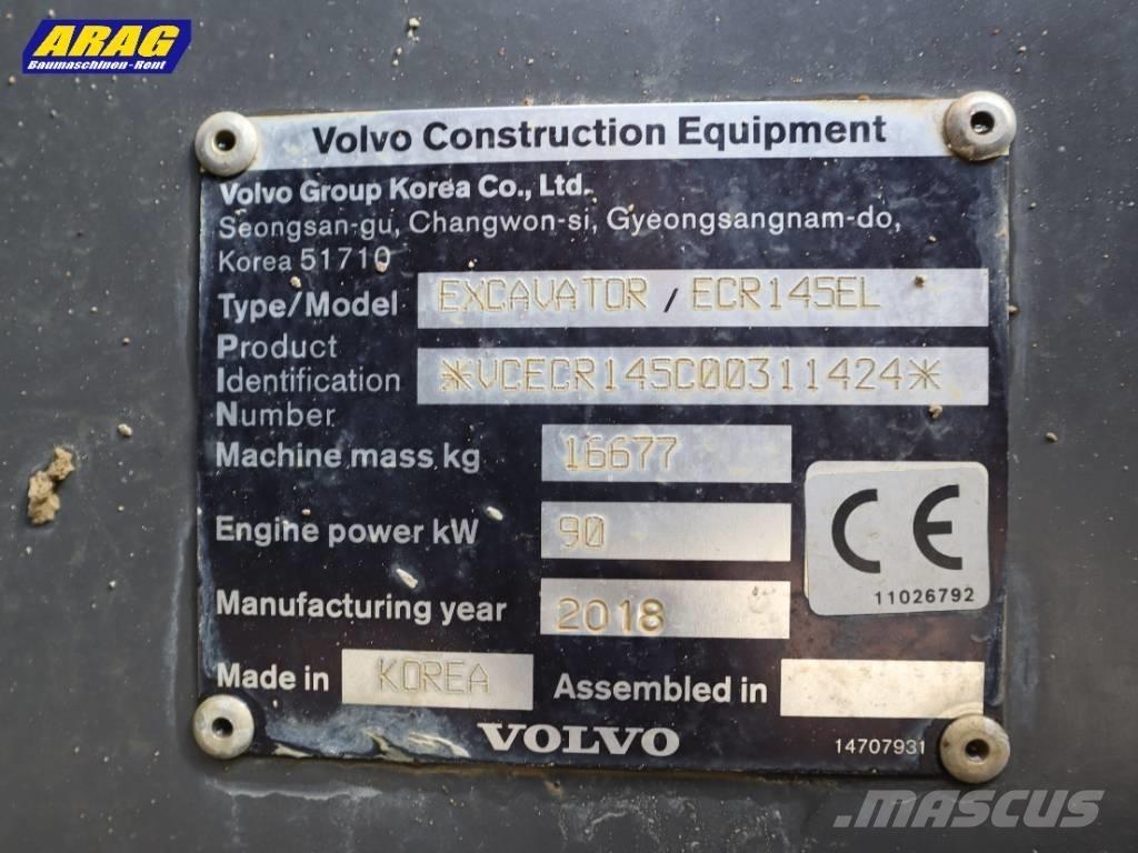 Volvo ECR 145 EL Paletli ekskavatörler