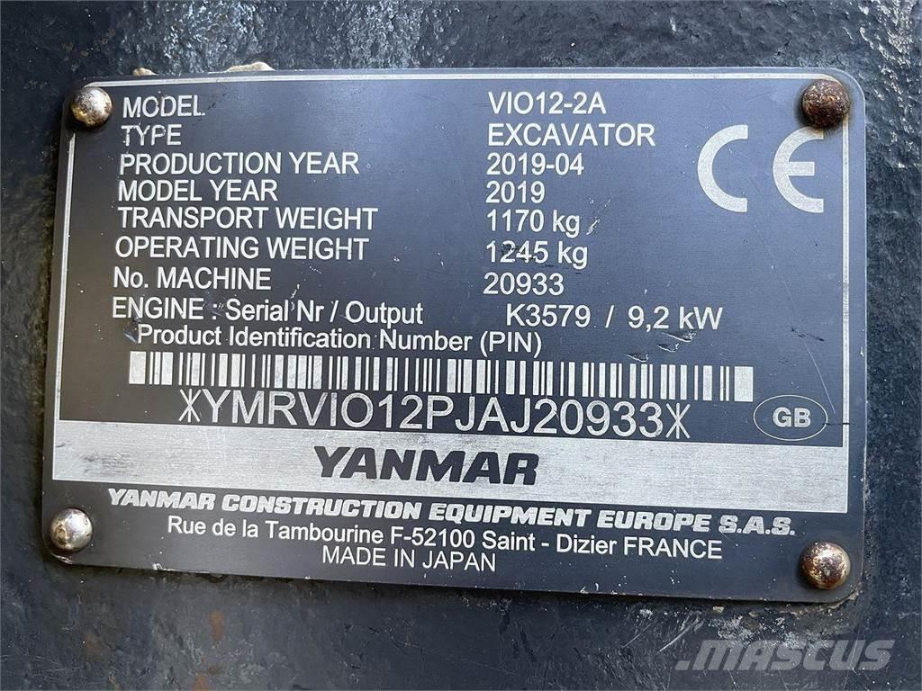 Yanmar VIO12 Lastik tekerli ekskavatörler