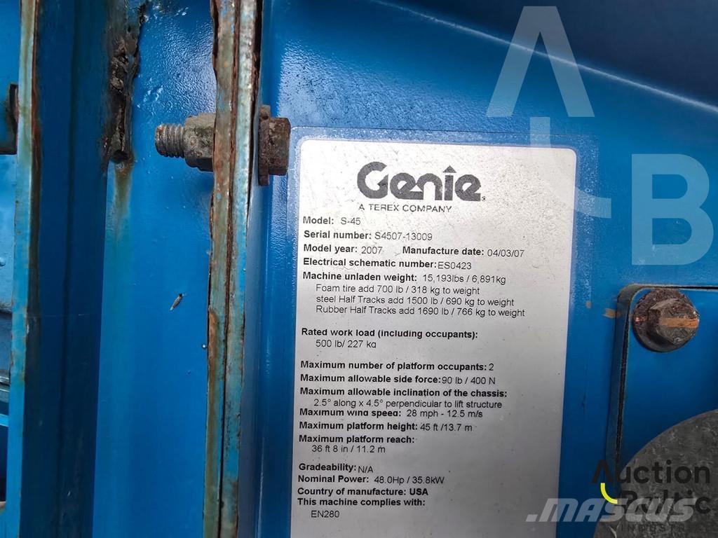 Genie S 45 Körüklü personel platformları