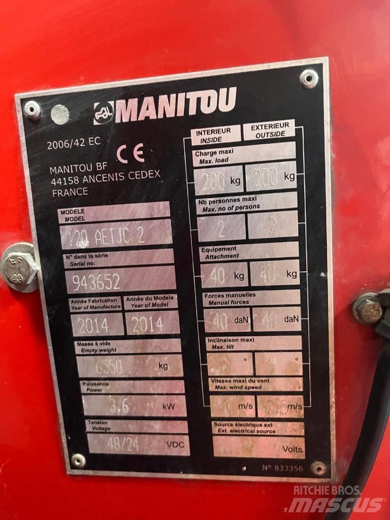 Manitou 120 AET JC Körüklü personel platformları