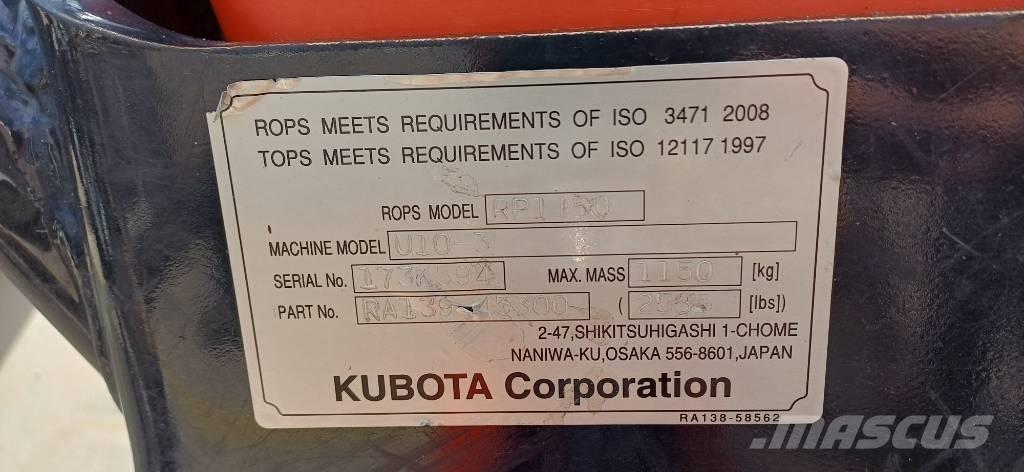 Kubota U 10-3 Mini ekskavatörler, 7 tona dek