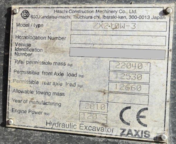 Hitachi ZX 210W-3 Lastik tekerli ekskavatörler