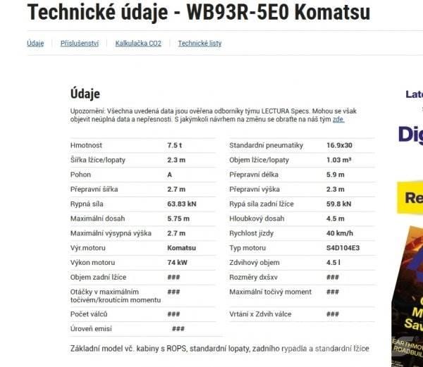 Komatsu WB 93 R Kazıcı yükleyiciler - beko loder
