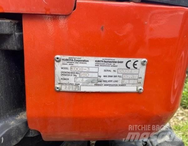 Kubota K008-3 Mini ekskavatörler, 7 tona dek