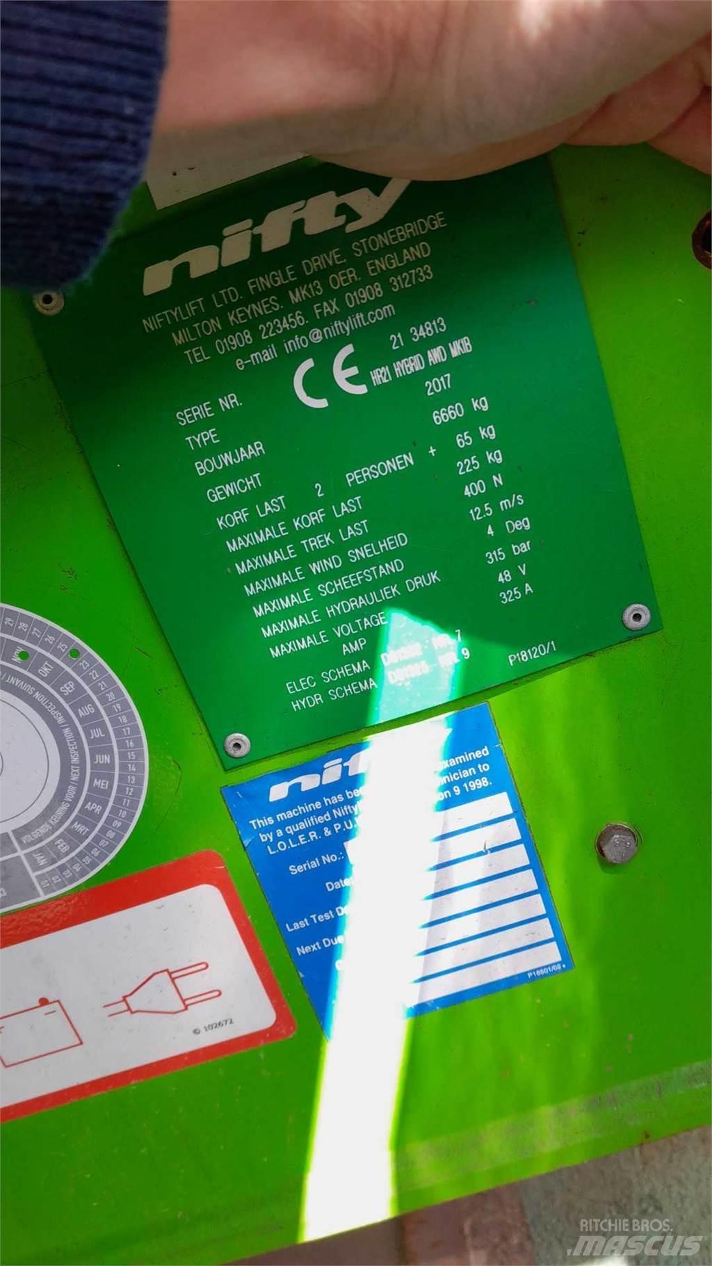 Niftylift HR21AWDH Körüklü personel platformları