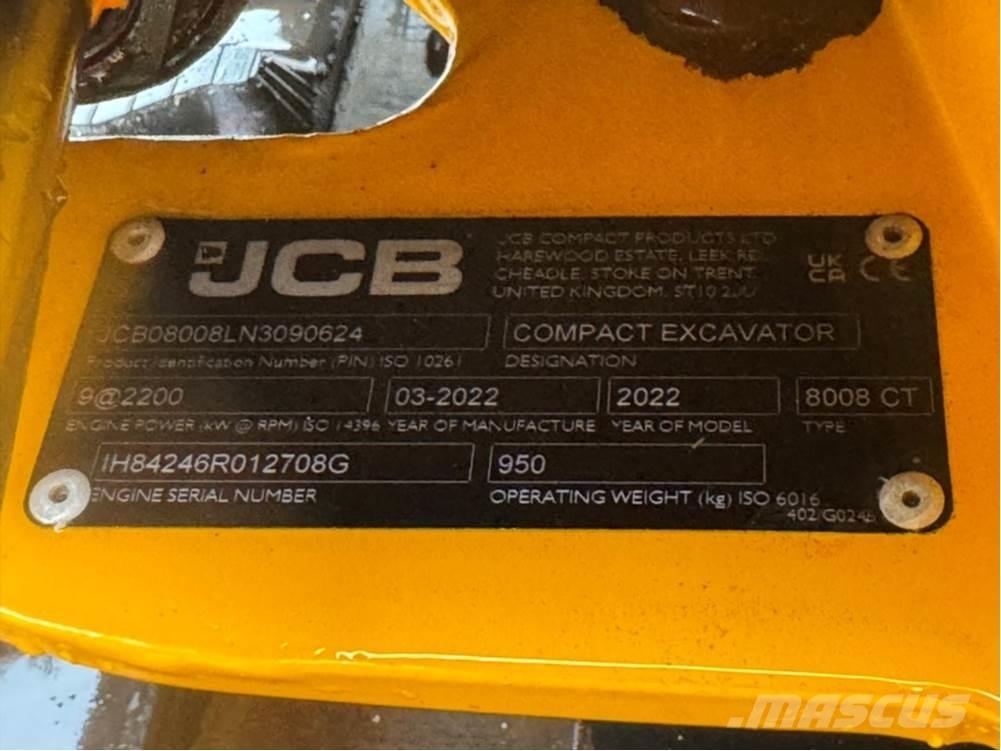 JCB MICRO 8008 Mini ekskavatörler, 7 tona dek