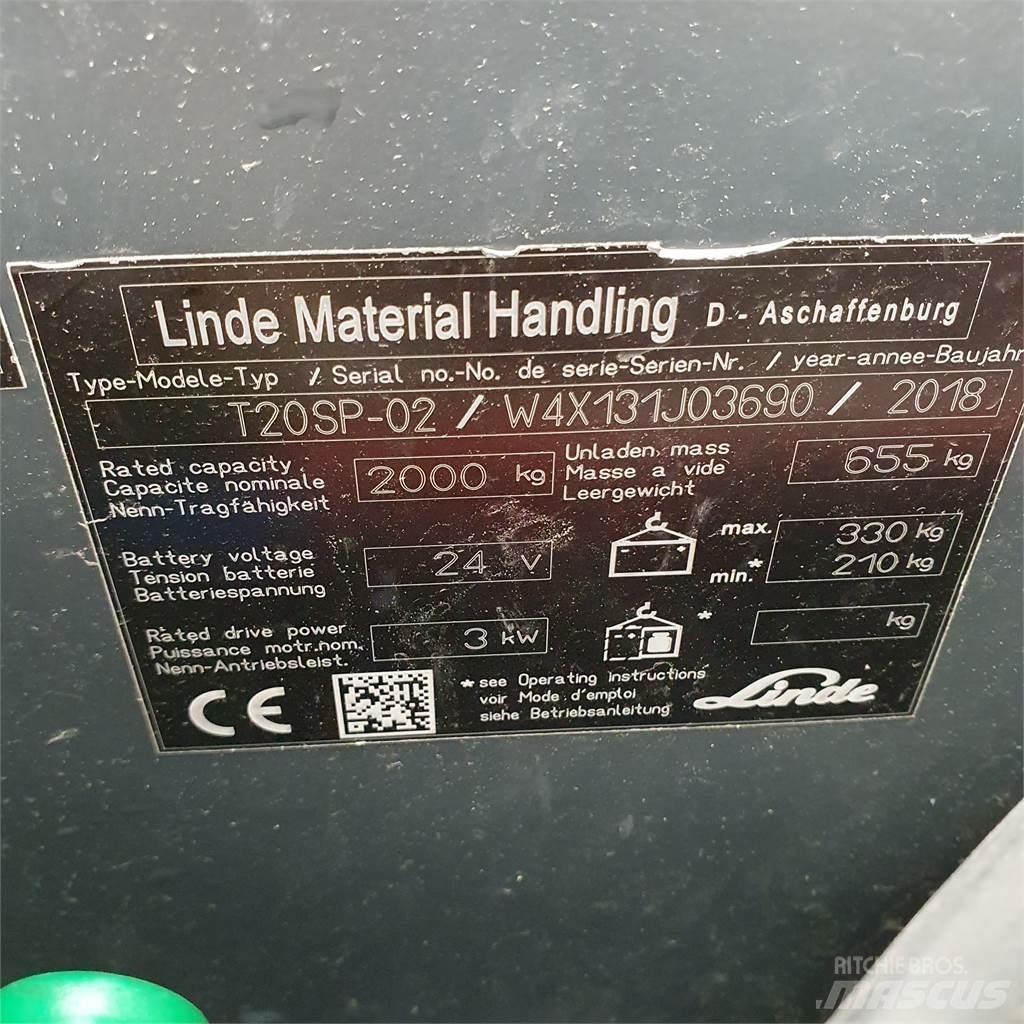 Linde T20SP-lang Düsük seviye kaldirici